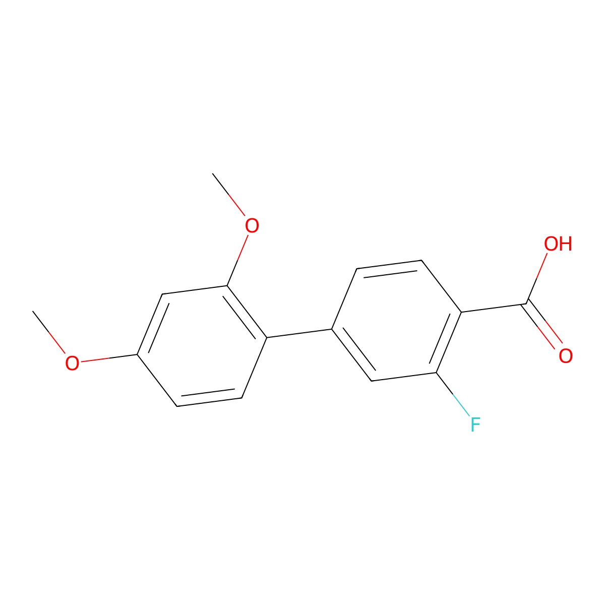 4-(2,4-Dimethoxyphenyl)-2-fluorobenzoic acid molecular structure, CAS 1179916-77-8