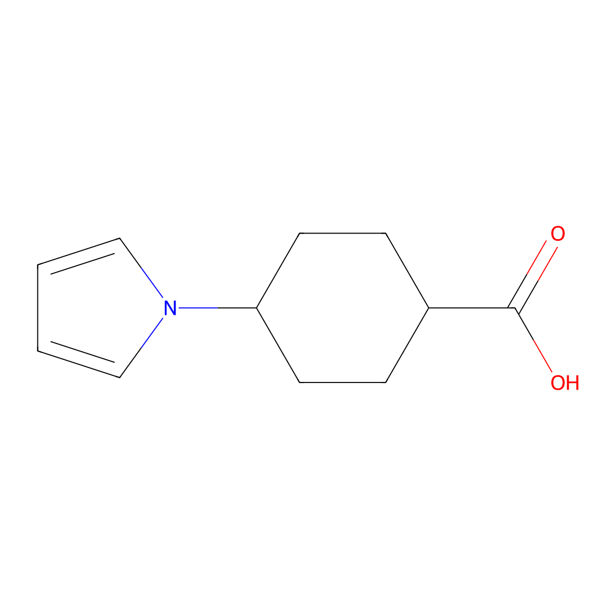 4-(1H-pyrrol-1-yl)cyclohexane-1-carboxylic acid molecular structure, CAS 1179917-63-5