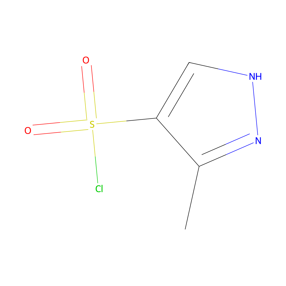 5-methyl-1H-pyrazole-4-sulfonyl chloride molecular structure, CAS 1179918-36-5