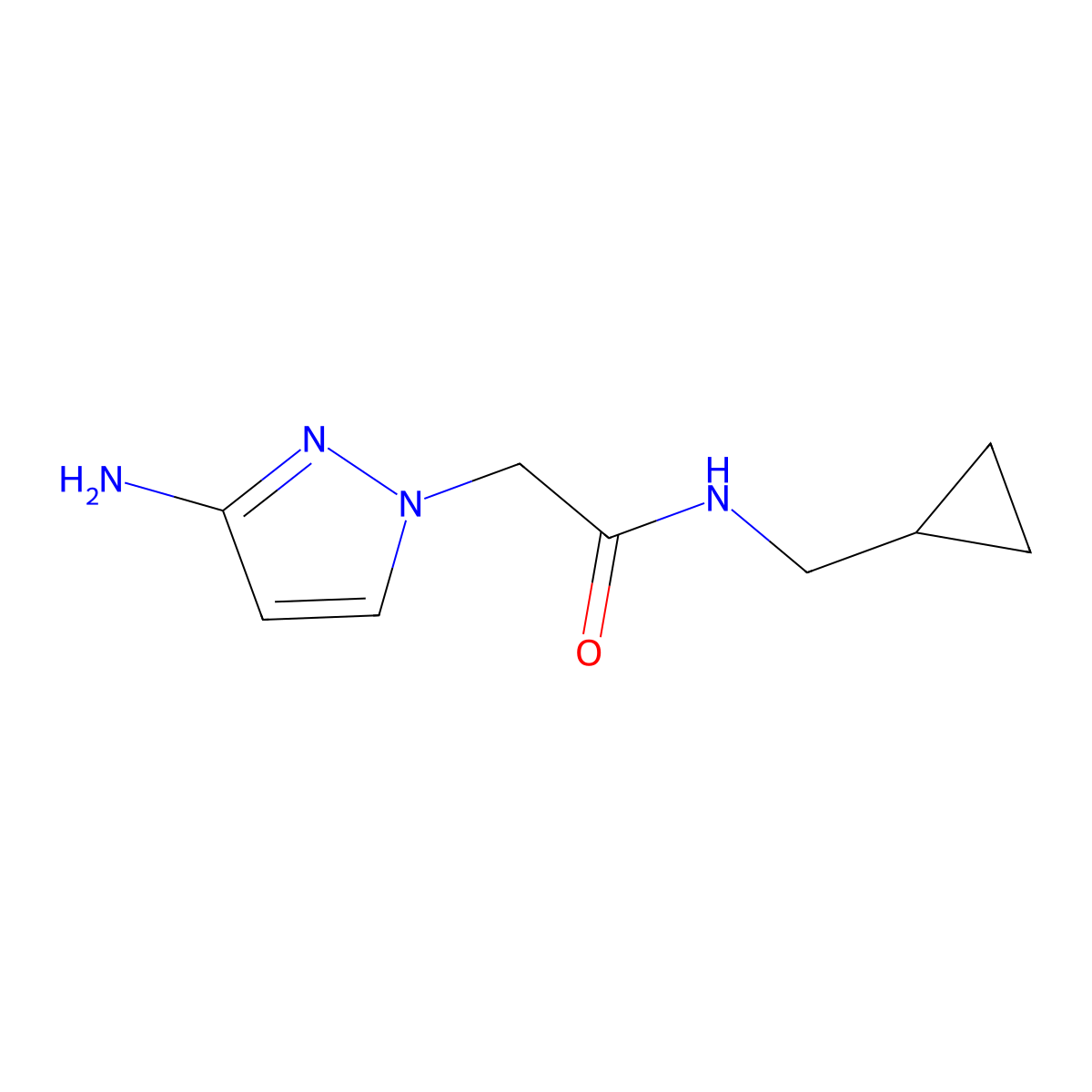 2-(3-Amino-1h-pyrazol-1-yl)-N-(cyclopropylmethyl)acetamide molecular structure, CAS 1179921-04-0