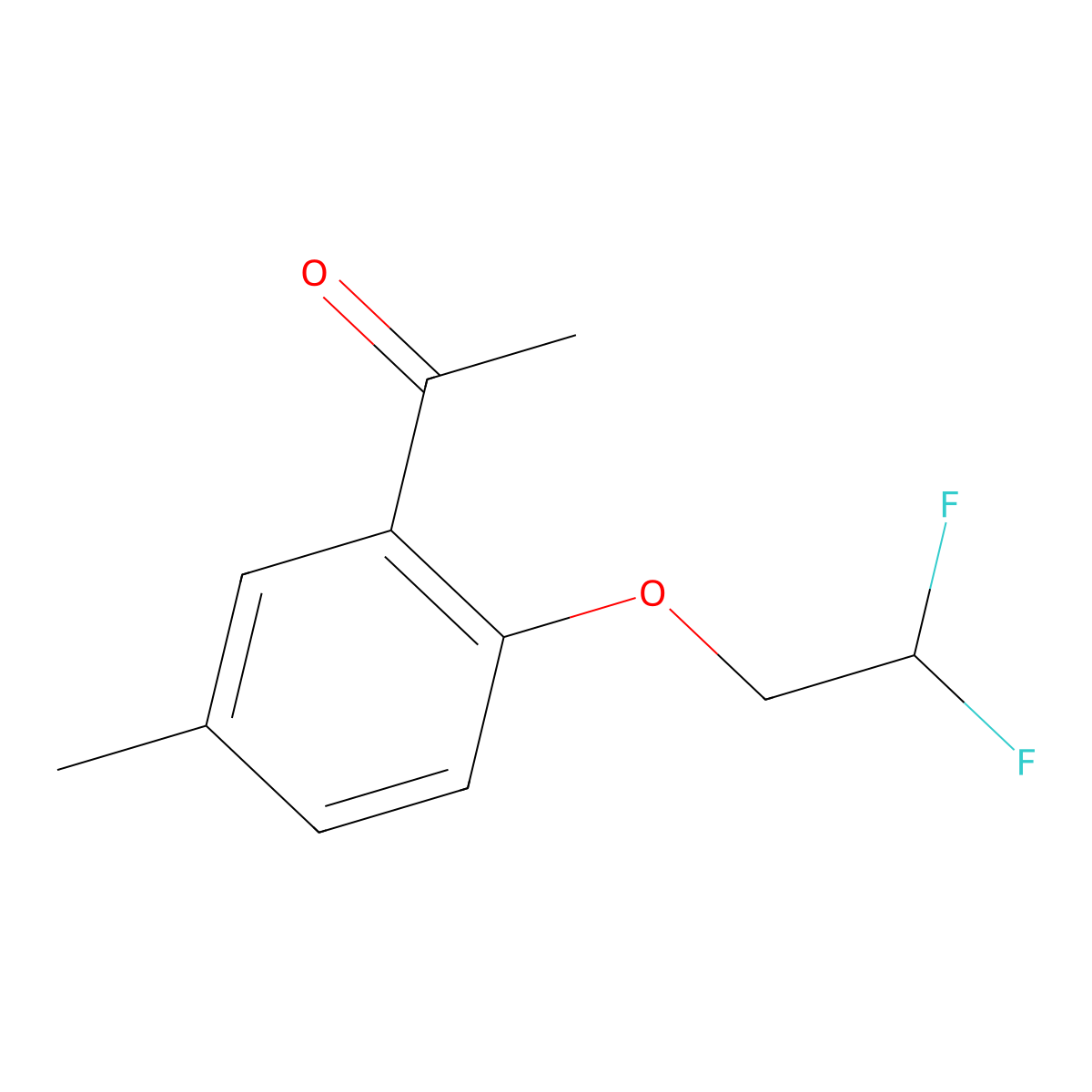 1-(2-(2,2-Difluoroethoxy)-5-methylphenyl)ethanone molecular structure, CAS 1179926-30-7
