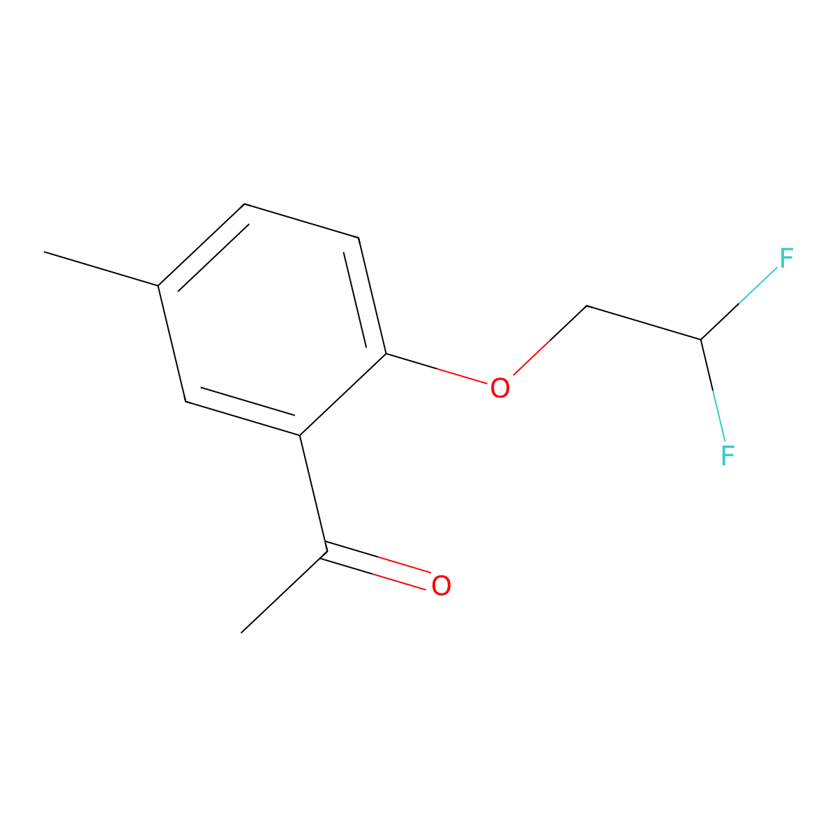1-(2-(2,2-Difluoroethoxy)-5-methylphenyl)ethanone molecular structure, CAS 1179926-30-7