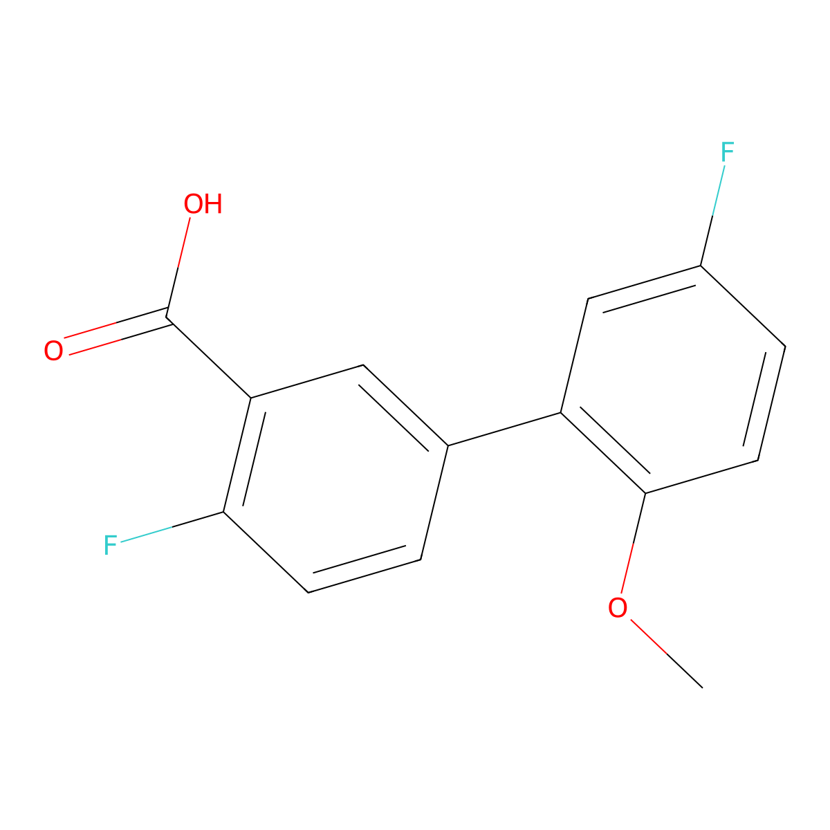 2-Fluoro-5-(5-fluoro-2-methoxyphenyl)benzoic acid molecular structure, CAS 1179926-83-0