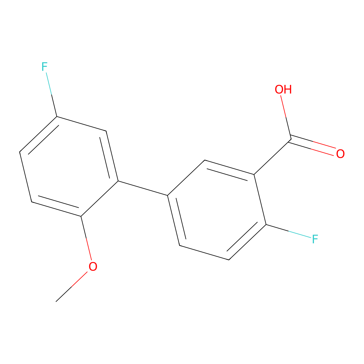 2-Fluoro-5-(5-fluoro-2-methoxyphenyl)benzoic acid molecular structure, CAS 1179926-83-0