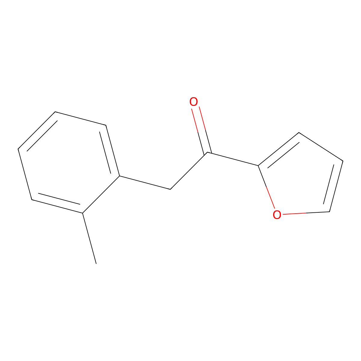 1-(Furan-2-yl)-2-(2-methylphenyl)ethan-1-one molecular structure, CAS 1179928-66-5
