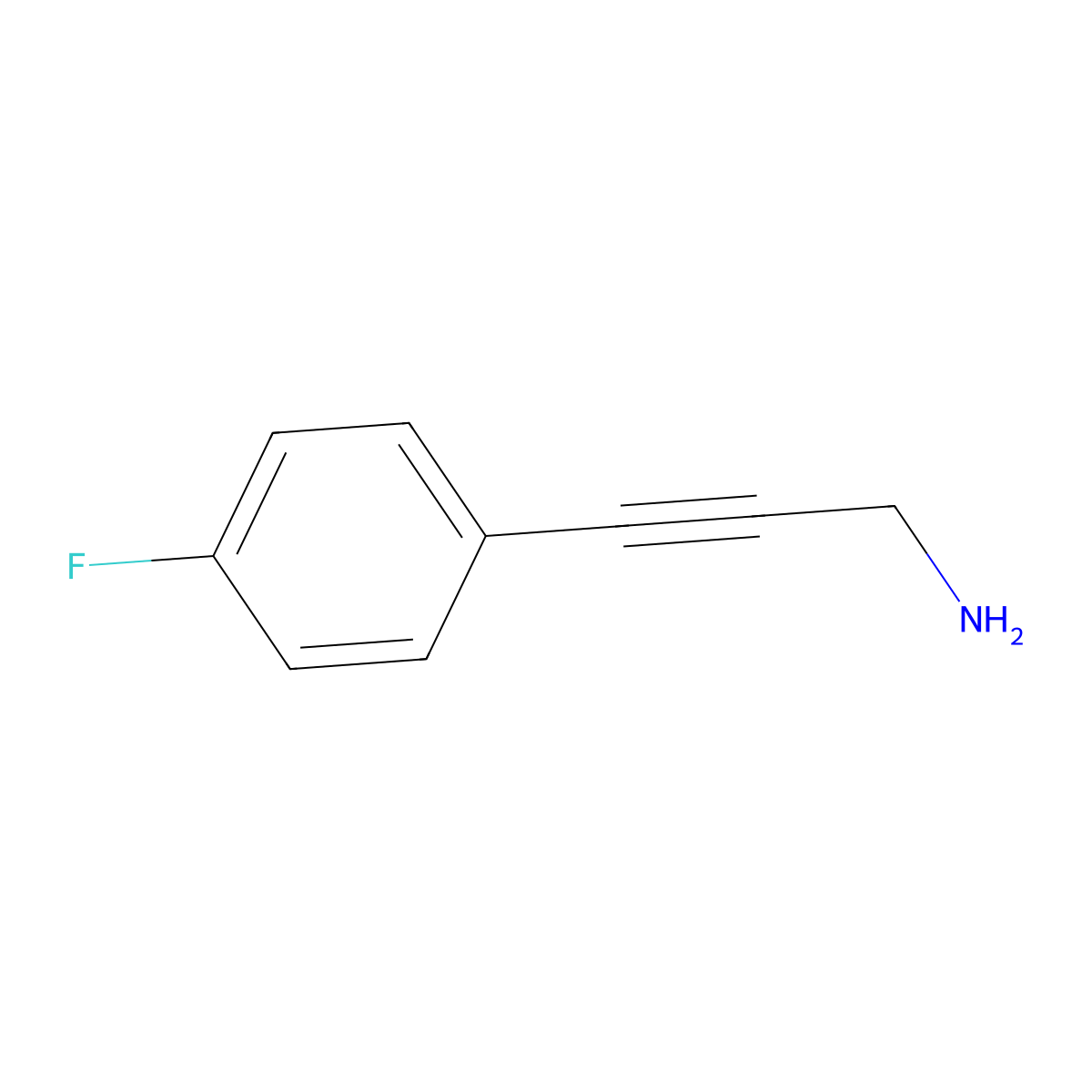 3-(4-Fluorophenyl)prop-2-yn-1-amine molecular structure, CAS 1179929-02-2