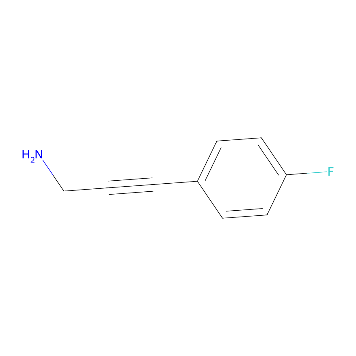 3-(4-Fluorophenyl)prop-2-yn-1-amine molecular structure, CAS 1179929-02-2