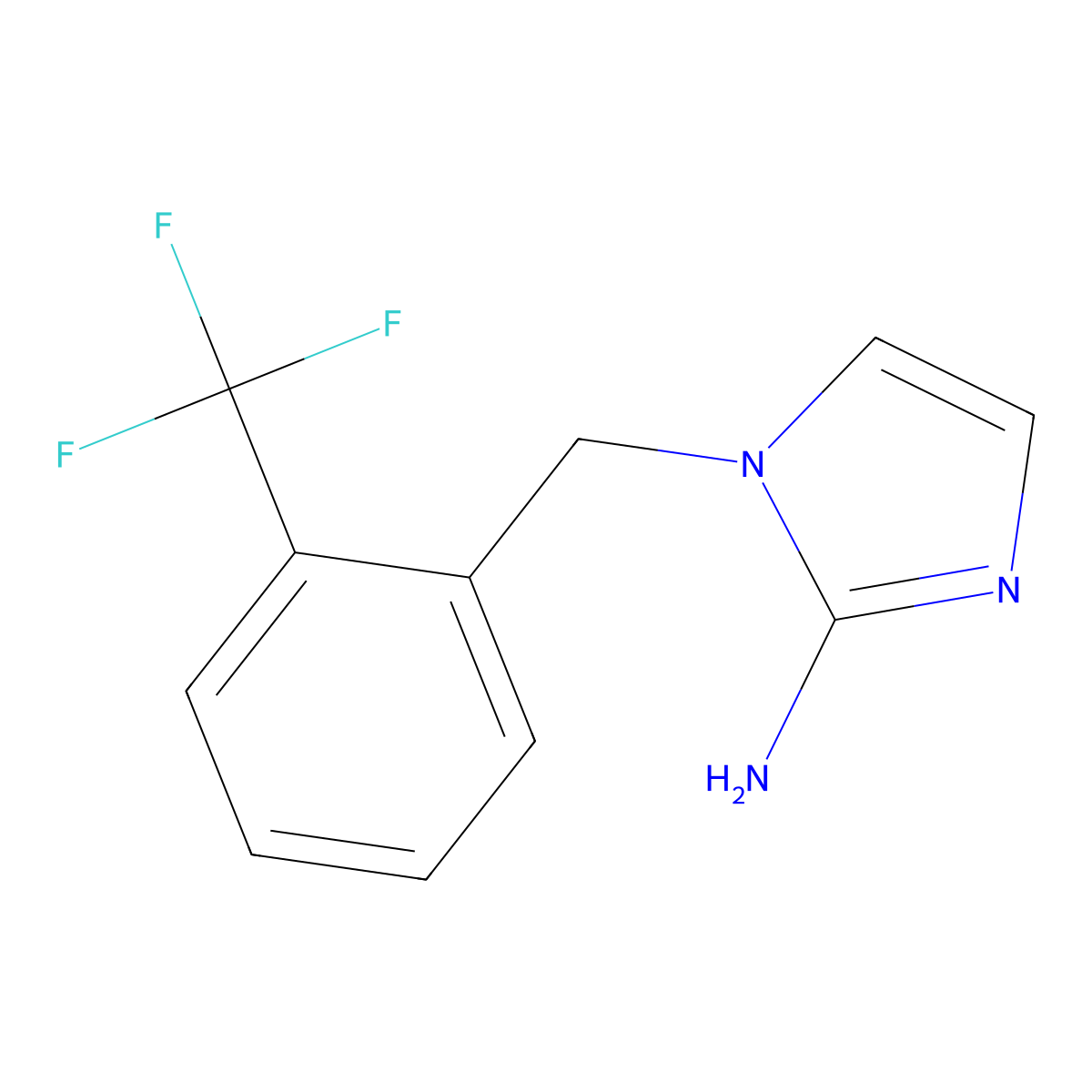 1-[2-(Trifluoromethyl)benzyl]-1H-imidazol-2-amine molecular structure, CAS 1179932-07-0