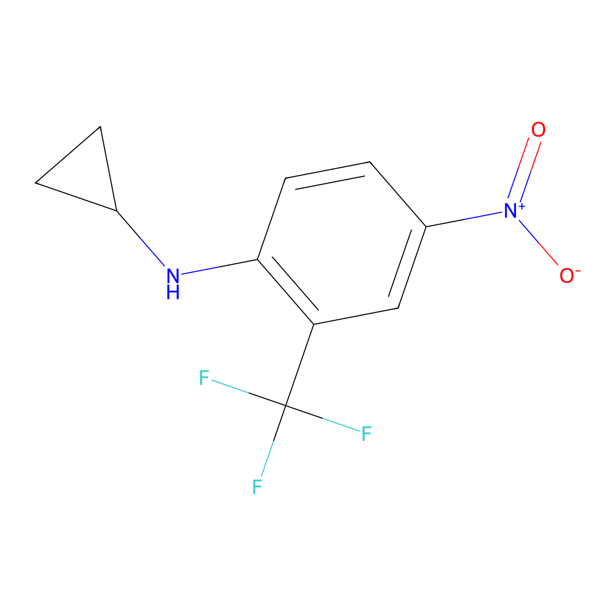N-cyclopropyl-4-nitro-2-(trifluoromethyl)aniline molecular structure, CAS 1179935-12-6