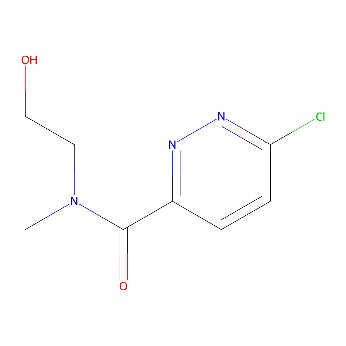 6-chloro-N-(2-hydroxyethyl)-N-methylpyridazine-3-carboxamide molecular structure, CAS 1179937-28-0
