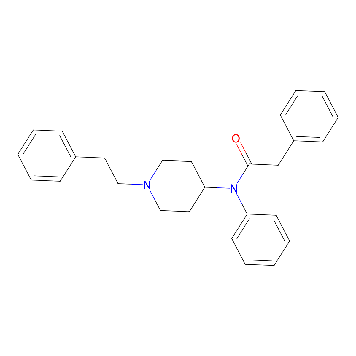 Phenylacetyl Fentanyl molecular structure, CAS 117994-41-9