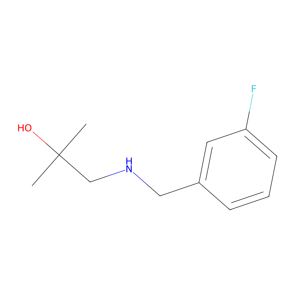 1-{[(3-Fluorophenyl)methyl]amino}-2-methylpropan-2-ol molecular structure, CAS 1179941-00-4