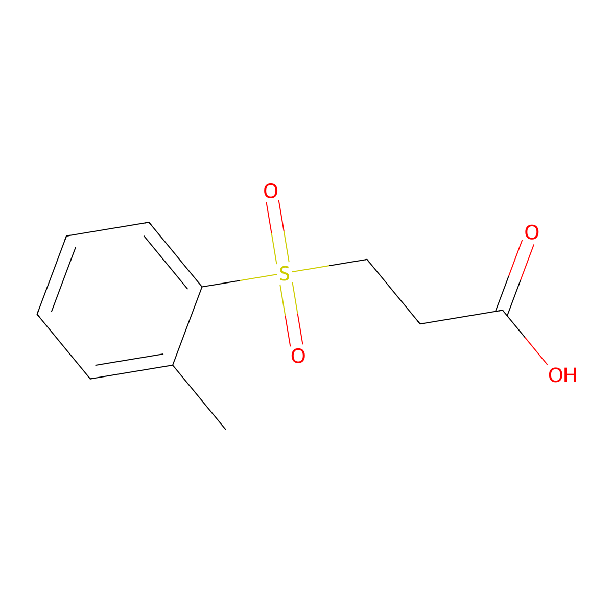 3-[(2-Methylphenyl)sulfonyl]propanoic acid molecular structure, CAS 1179941-63-9