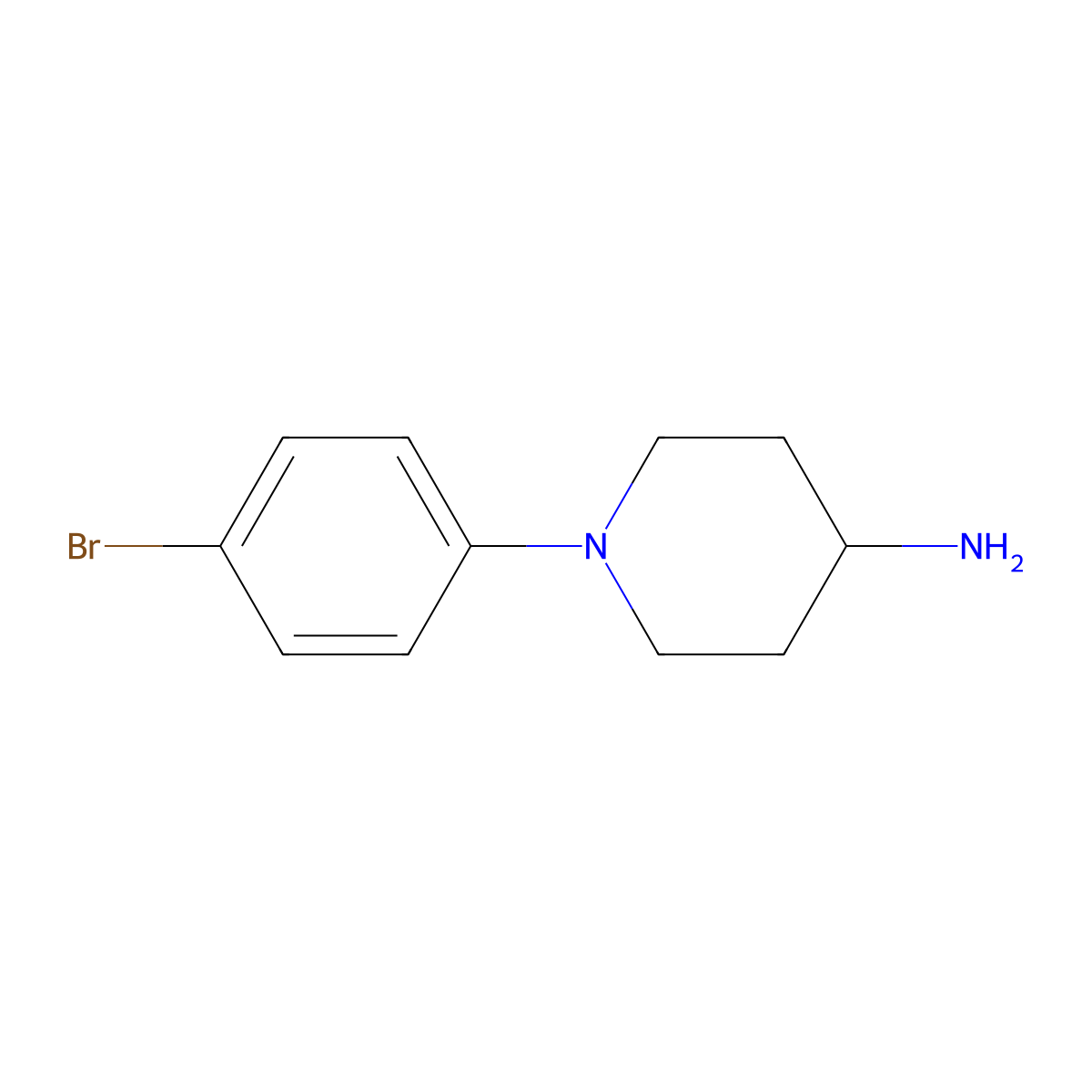 1-(4-Bromophenyl)piperidin-4-amine molecular structure, CAS 1179943-35-1