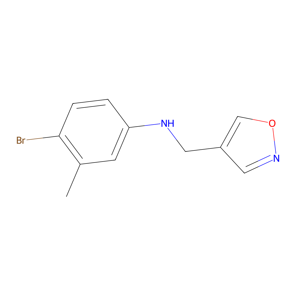 N-(4-Bromo-3-methylphenyl)-4-isoxazolemethanamine molecular structure, CAS 1179943-36-2