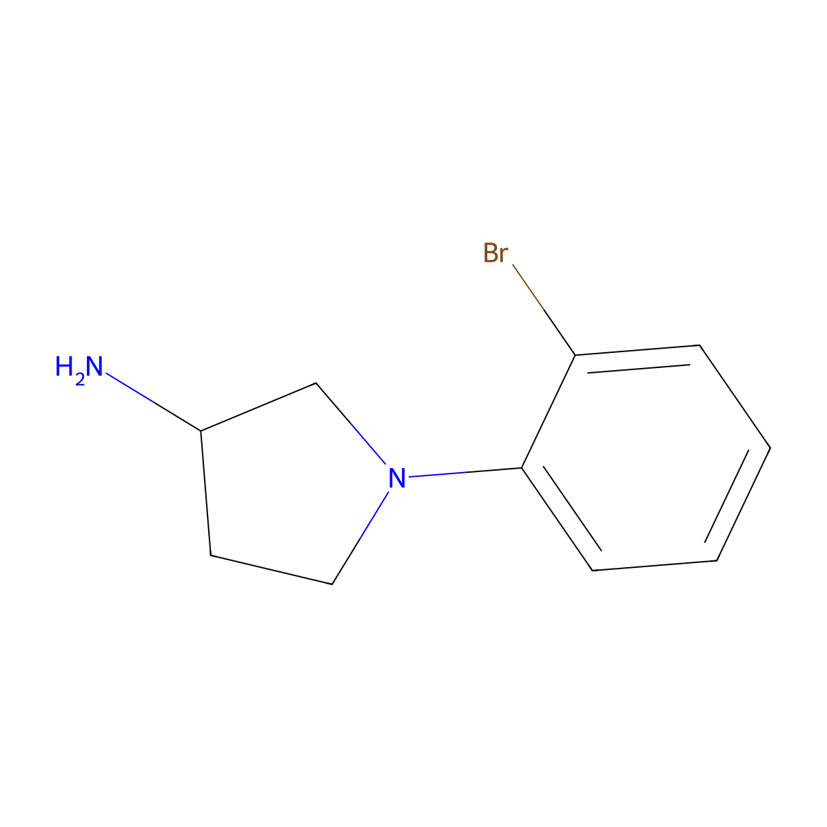 1-(2-Bromophenyl)pyrrolidin-3-amine molecular structure, CAS 1179944-53-6