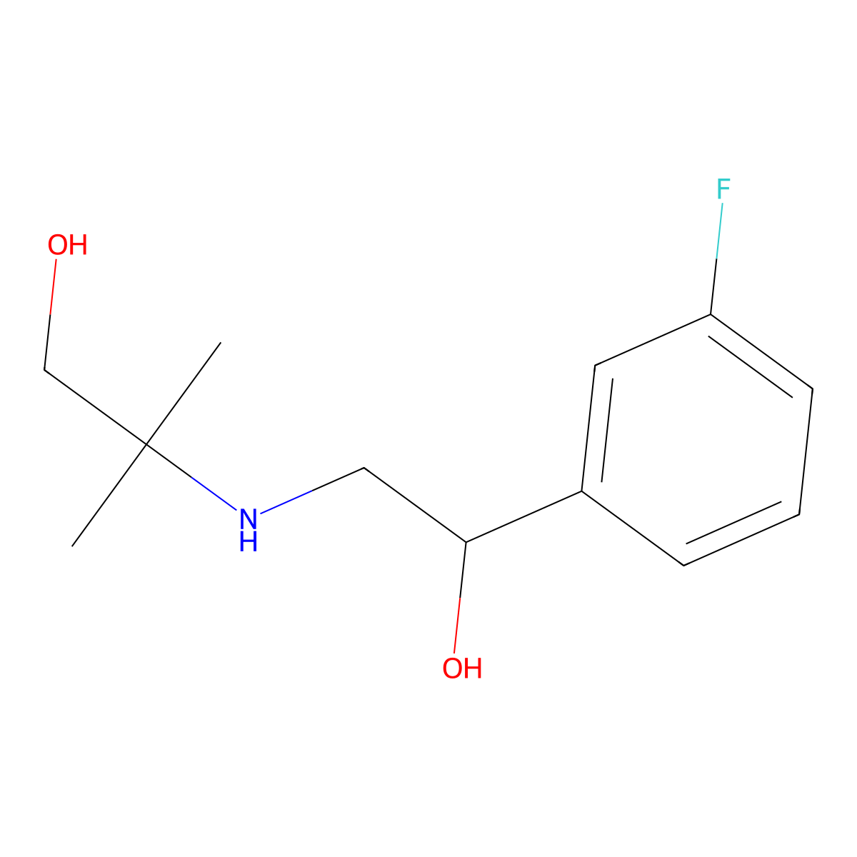 2-{[2-(3-Fluorophenyl)-2-hydroxyethyl]amino}-2-methylpropan-1-ol molecular structure, CAS 1179948-01-6