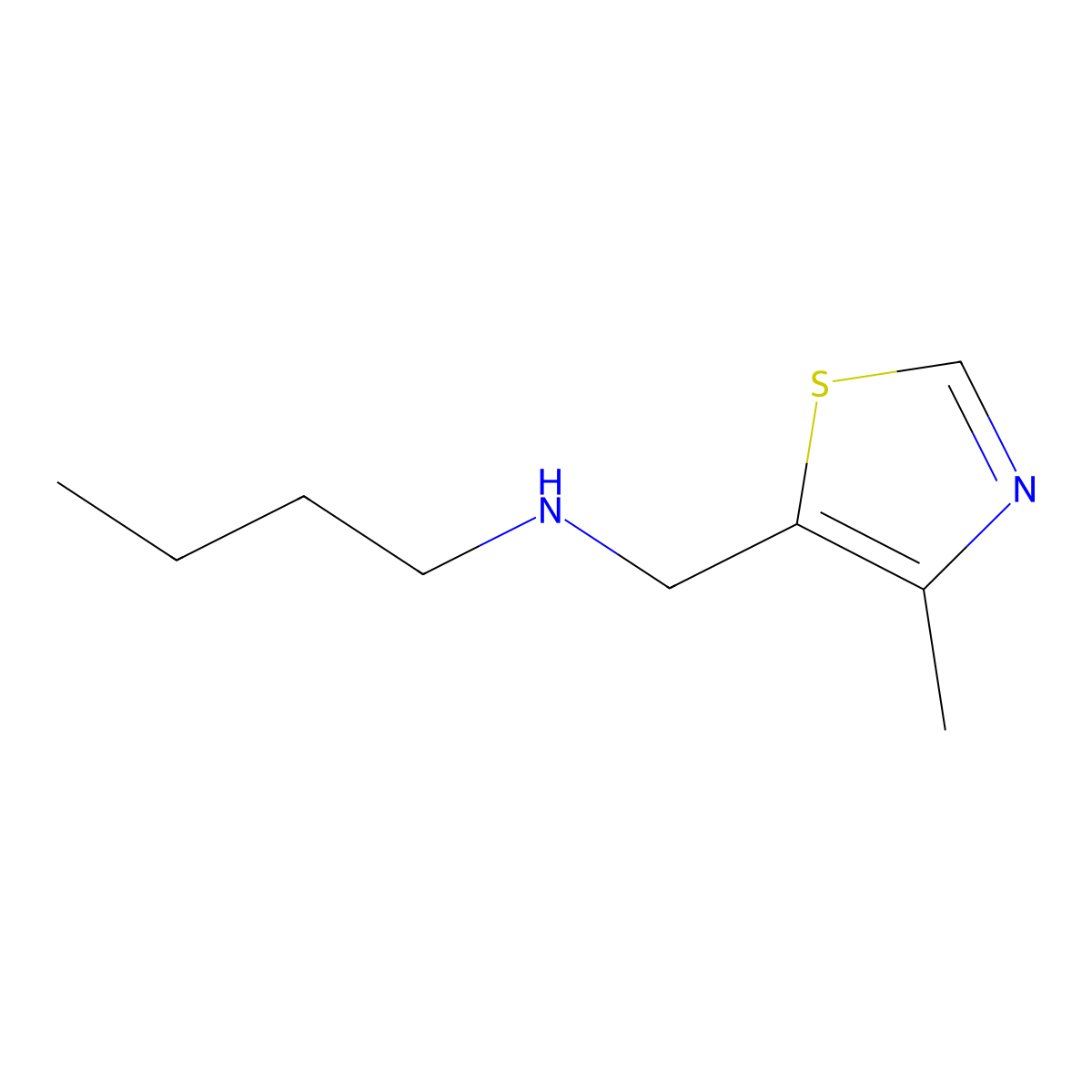 Butyl[(4-methyl-1,3-thiazol-5-yl)methyl]amine molecular structure, CAS 1179949-80-4