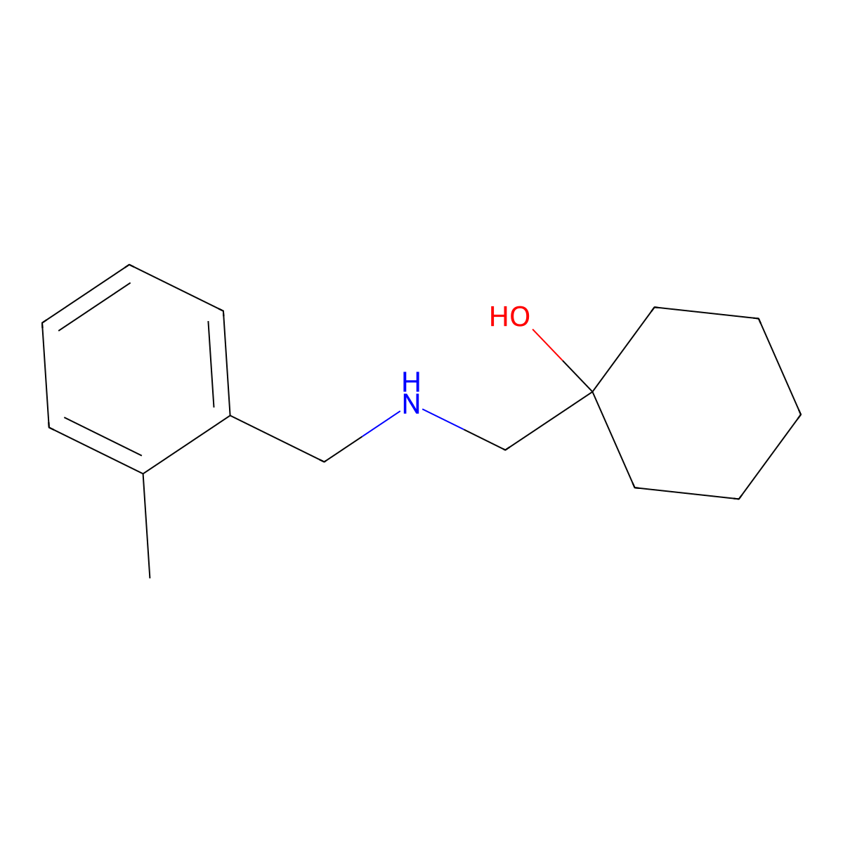 1-(((2-Methylbenzyl)amino)methyl)cyclohexan-1-ol molecular structure, CAS 1179950-03-8