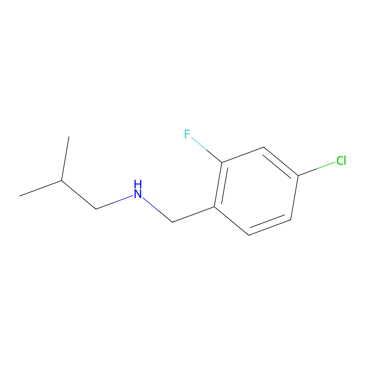 (4-Chloro-2-fluoro-benzyl)-isobutyl-amine molecular structure, CAS 1179950-73-2