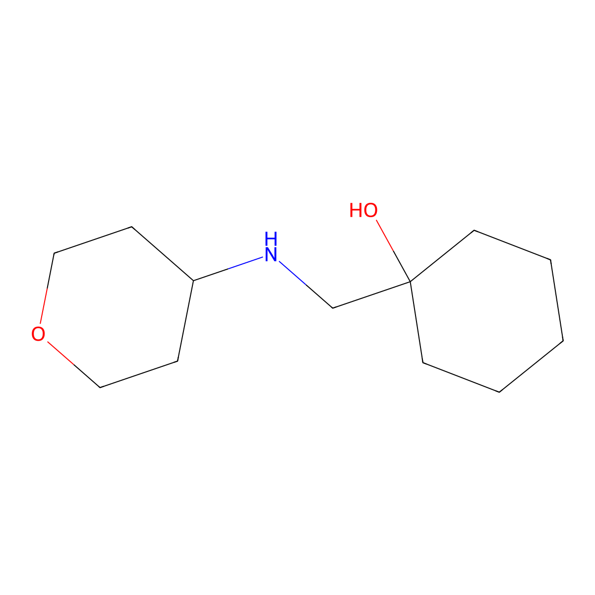 1-{[(Oxan-4-yl)amino]methyl}cyclohexan-1-ol molecular structure, CAS 1179953-32-2