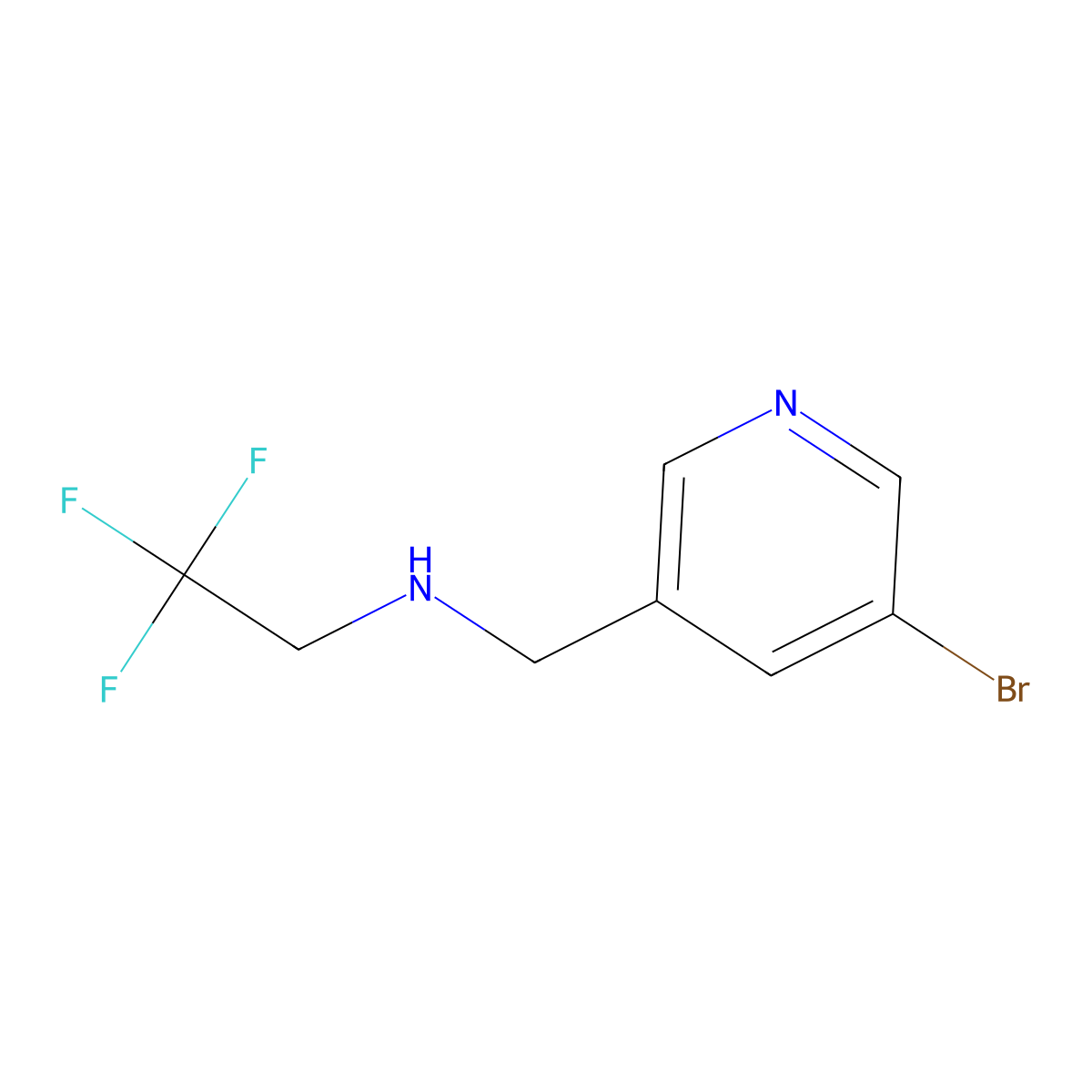 N-((5-bromopyridin-3-yl)methyl)-2,2,2-trifluoroethanamine molecular structure, CAS 1179955-33-9