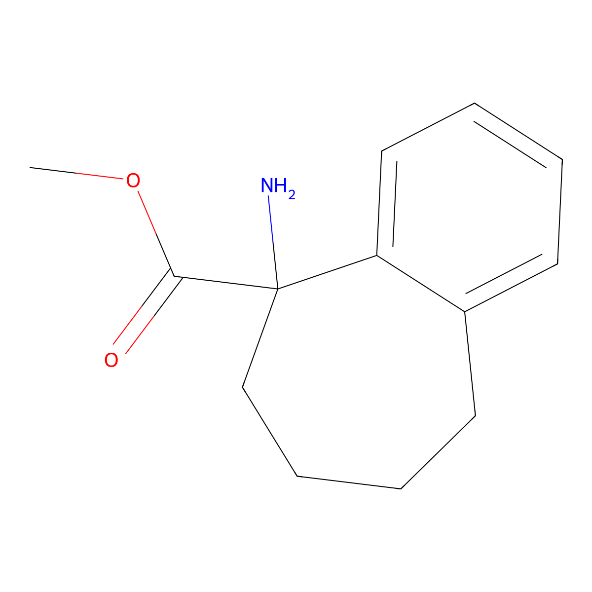 Methyl 5-amino-6,7,8,9-tetrahydro-5h-benzo[7]annulene-5-carboxylate molecular structure, CAS 1179955-98-6