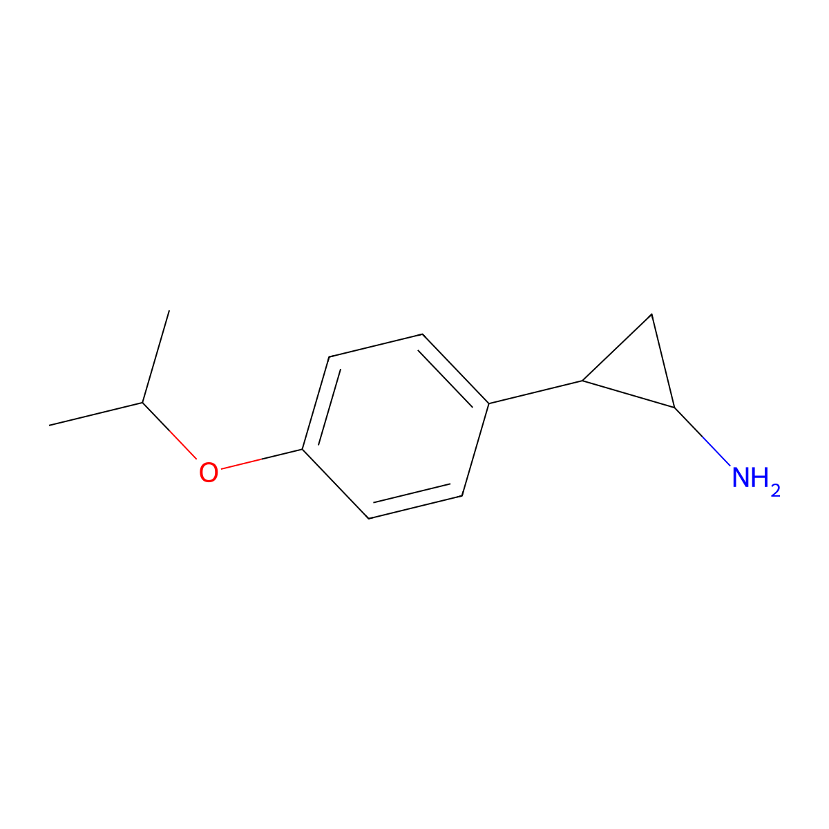 2-(4-Isopropoxyphenyl)cyclopropan-1-amine molecular structure, CAS 1179956-23-0