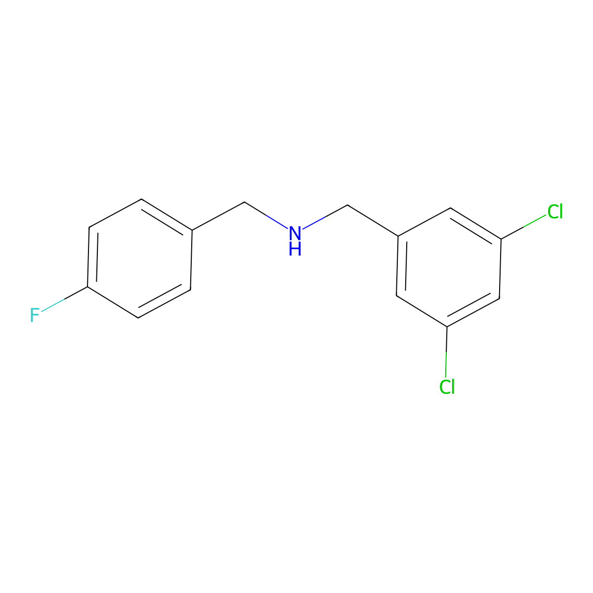 N-(3,5-Dichlorobenzyl)-1-(4-fluorophenyl)methanamine molecular structure, CAS 1179959-12-6