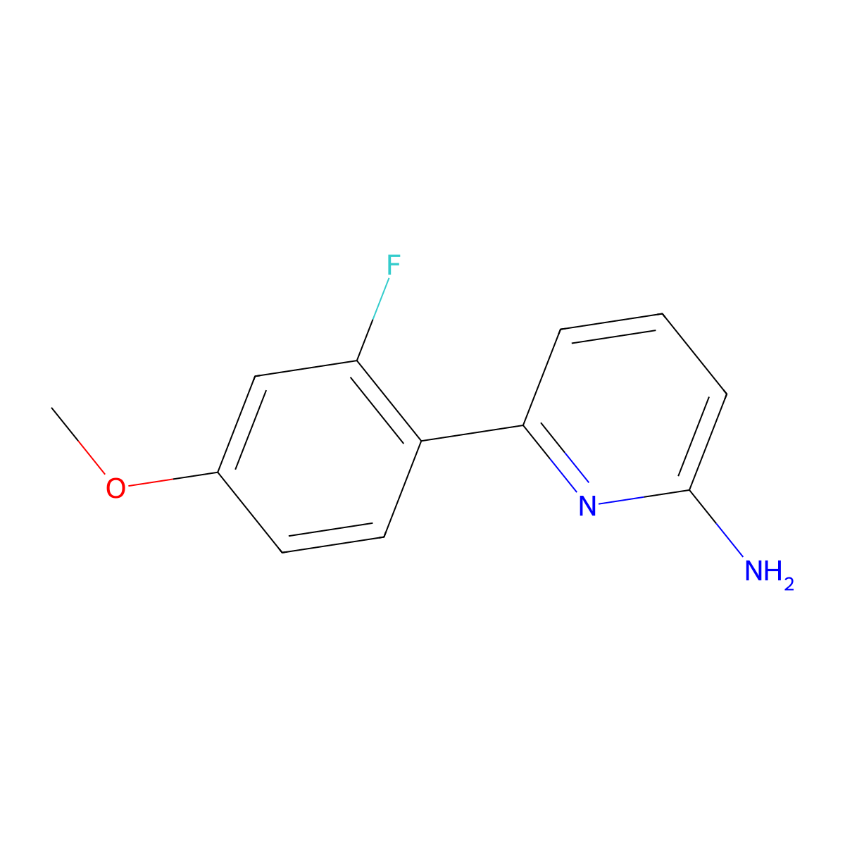 6-(2-Fluoro-4-methoxyphenyl)-2-pyridinamine molecular structure, CAS 1179962-64-1