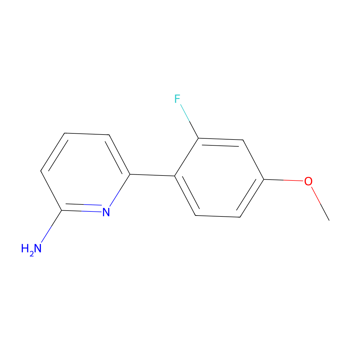 6-(2-Fluoro-4-methoxyphenyl)-2-pyridinamine molecular structure, CAS 1179962-64-1