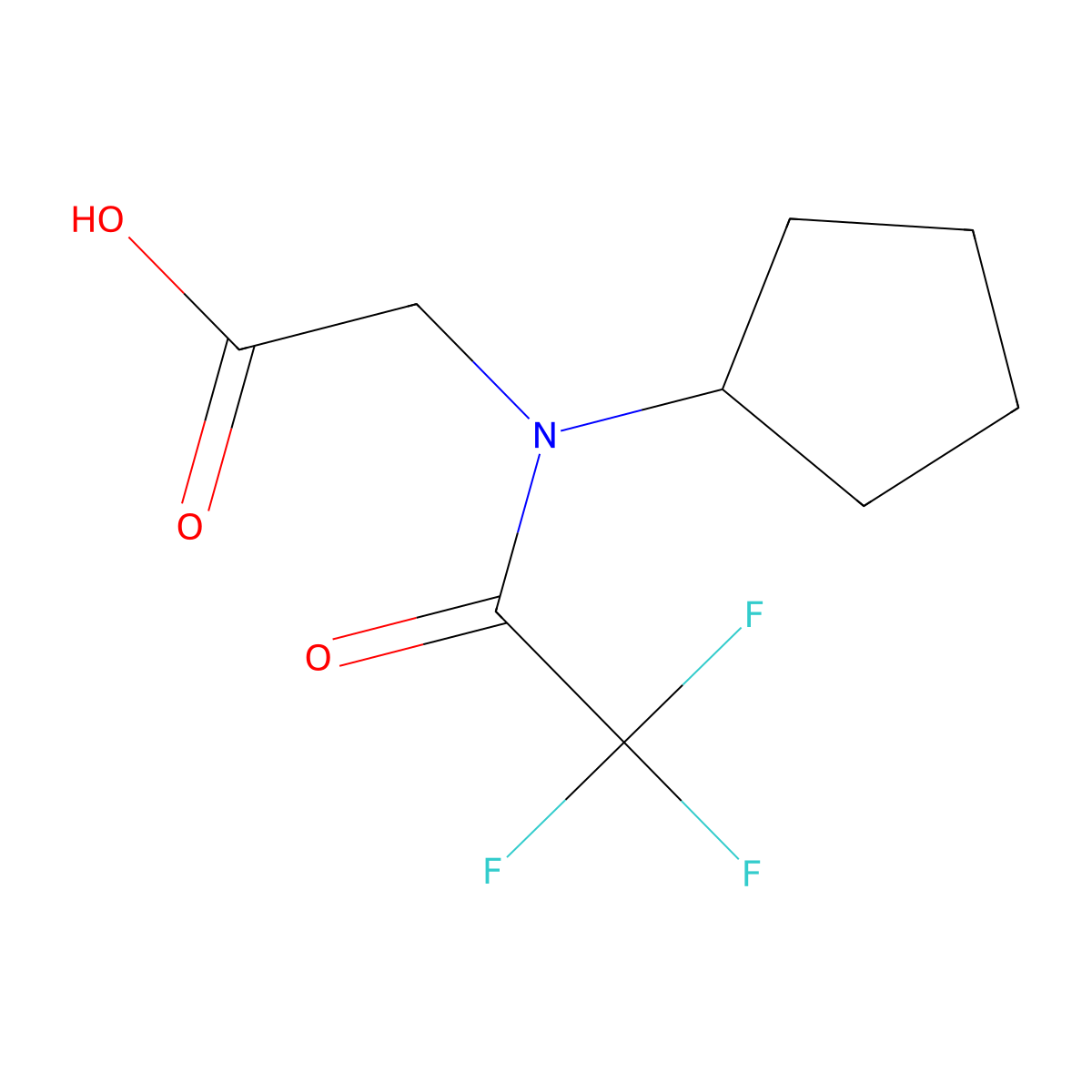2-(N-cyclopentyl-2,2,2-trifluoroacetamido)acetic acid molecular structure, CAS 1179963-43-9