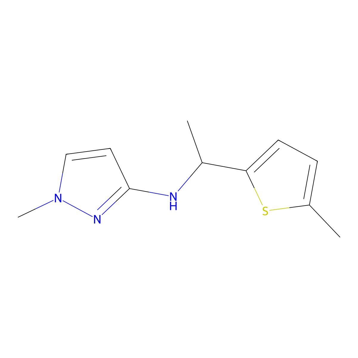 1-Methyl-N-[1-(5-methylthiophen-2-yl)ethyl]-1H-pyrazol-3-amine molecular structure, CAS 1179963-99-5