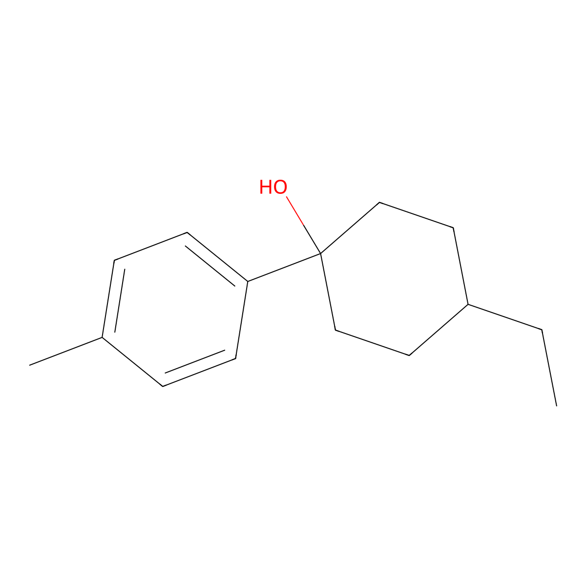 4-Ethyl-1-(4-methylphenyl)cyclohexan-1-ol molecular structure, CAS 1179965-17-3