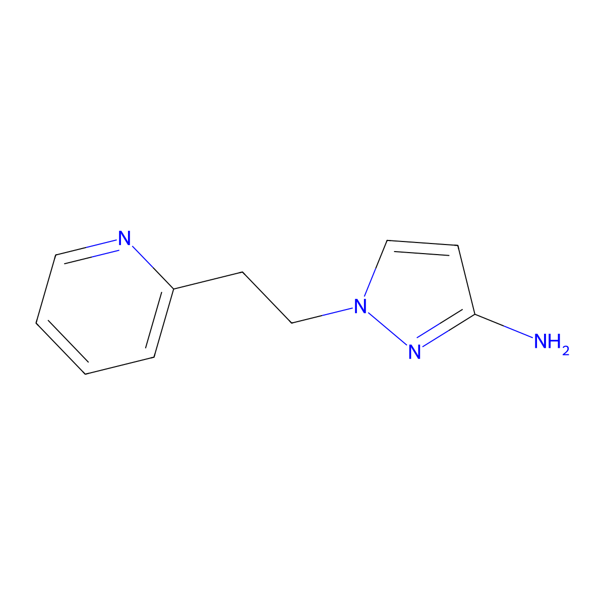 1-[2-(pyridin-2-yl)ethyl]-1H-pyrazol-3-amine molecular structure, CAS 1179969-67-5