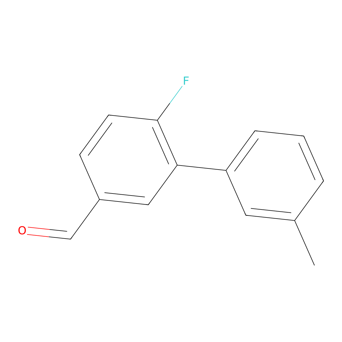 4-Fluoro-3-(3-methylphenyl)benzaldehyde molecular structure, CAS 1179975-25-7