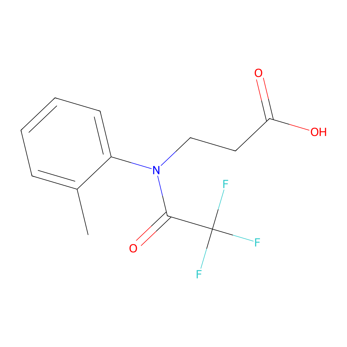 3-[2,2,2-trifluoro-N-(2-methylphenyl)acetamido]propanoic acid molecular structure, CAS 1179976-77-2