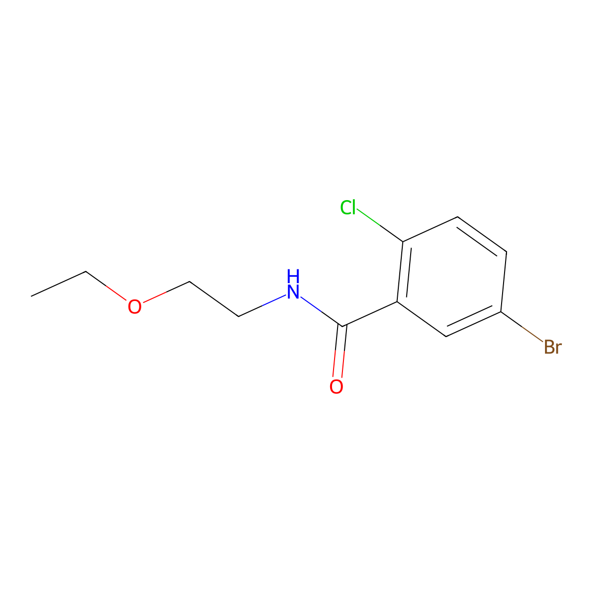 5-Bromo-2-chloro-N-(2-ethoxyethyl)benzamide molecular structure, CAS 1179977-28-6