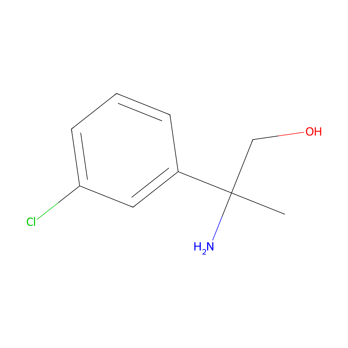 2-Amino-2-(3-chlorophenyl)propan-1-ol molecular structure, CAS 1179977-55-9