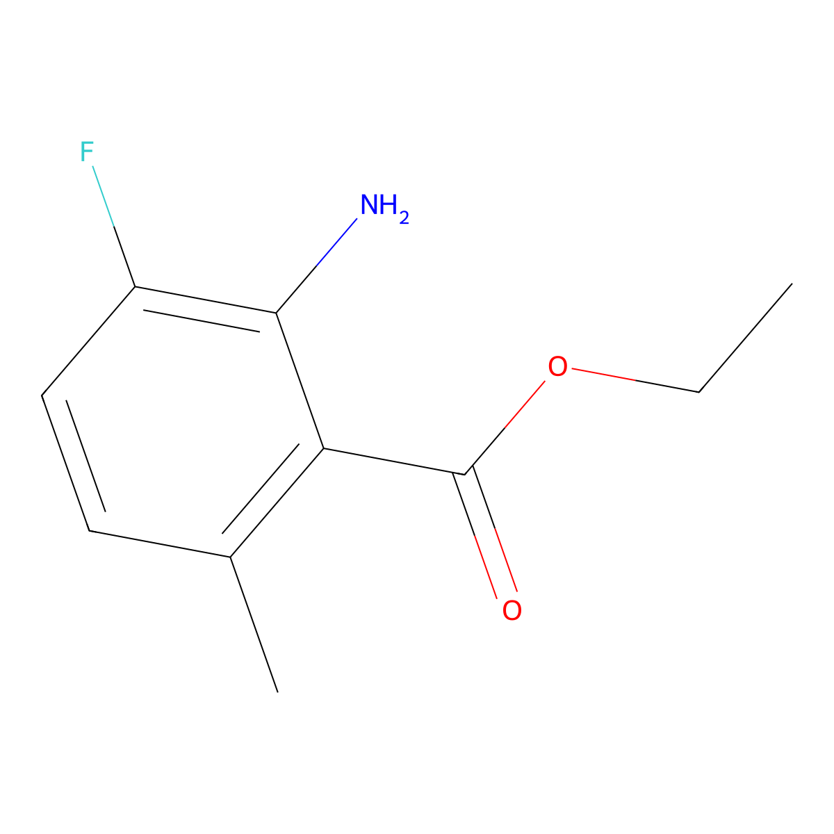 Ethyl 2-amino-3-fluoro-6-methylbenzoate molecular structure, CAS 1179979-54-4