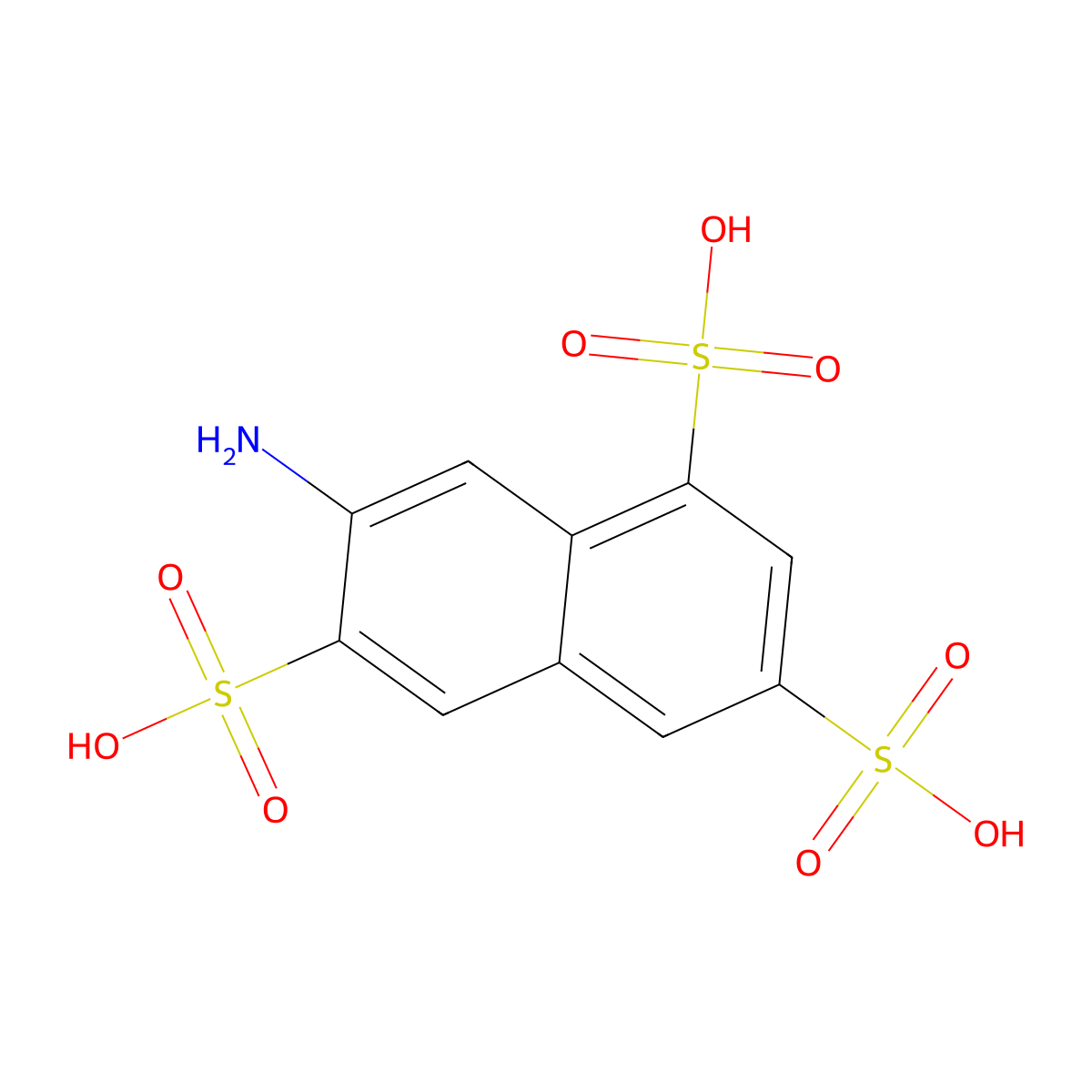 1,3,6-Naphthalenetrisulfonic acid, 7-amino- molecular structure, CAS 118-03-6
