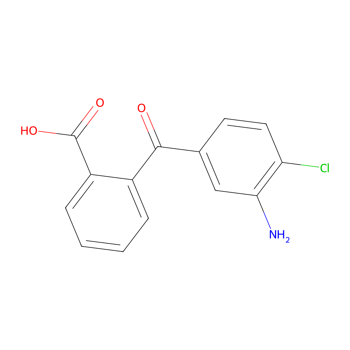 Benzoic acid, 2-(3-amino-4-chlorobenzoyl)- molecular structure, CAS 118-04-7