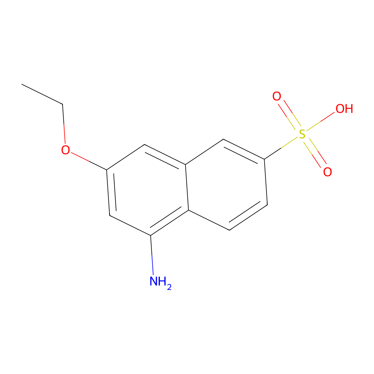2-Naphthalenesulfonic acid, 5-amino-6-ethoxy- molecular structure, CAS 118-28-5