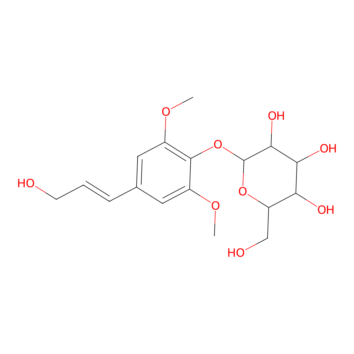 Syringin molecular structure, CAS 118-34-3