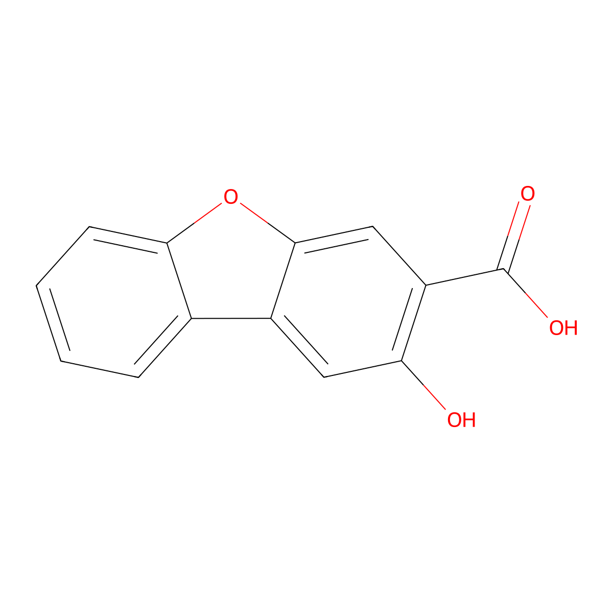 2-Hydroxydibenzofuran-3-carboxylic acid molecular structure, CAS 118-36-5
