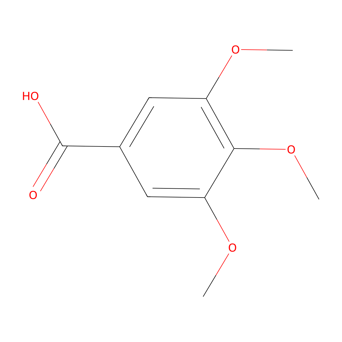 3,4,5-Trimethoxybenzoic Acid molecular structure, CAS 118-41-2