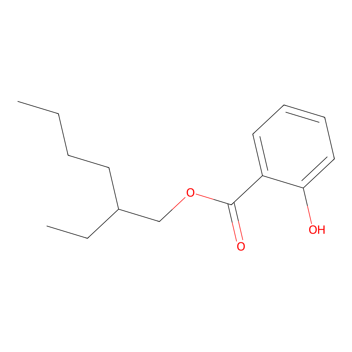 2-Ethylhexyl salicylate molecular structure, CAS 118-60-5