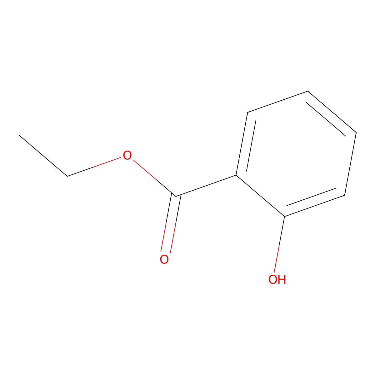 Ethyl Salicylate molecular structure, CAS 118-61-6