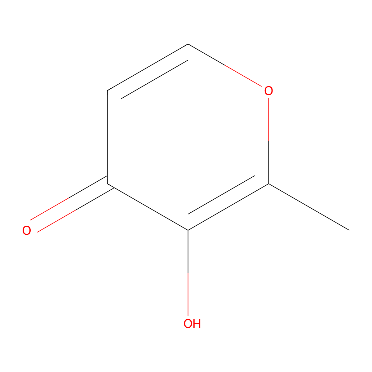 Maltol molecular structure, CAS 118-71-8