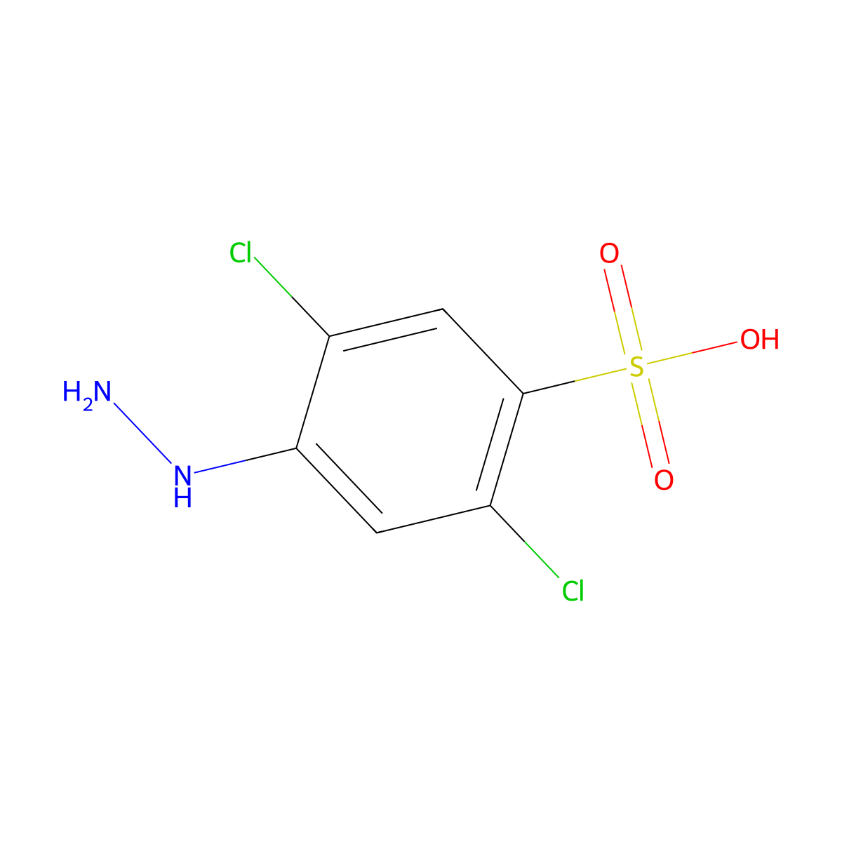 Benzenesulfonic acid, 2,5-dichloro-4-hydrazinyl- molecular structure, CAS 118-89-8